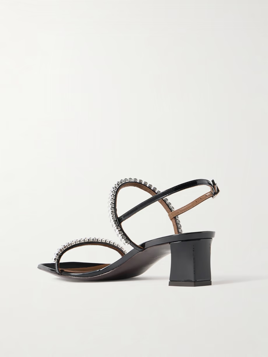 Mya crystal-embellished patent-leather sandals