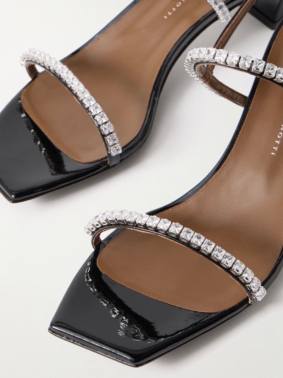 Mya crystal-embellished patent-leather sandals