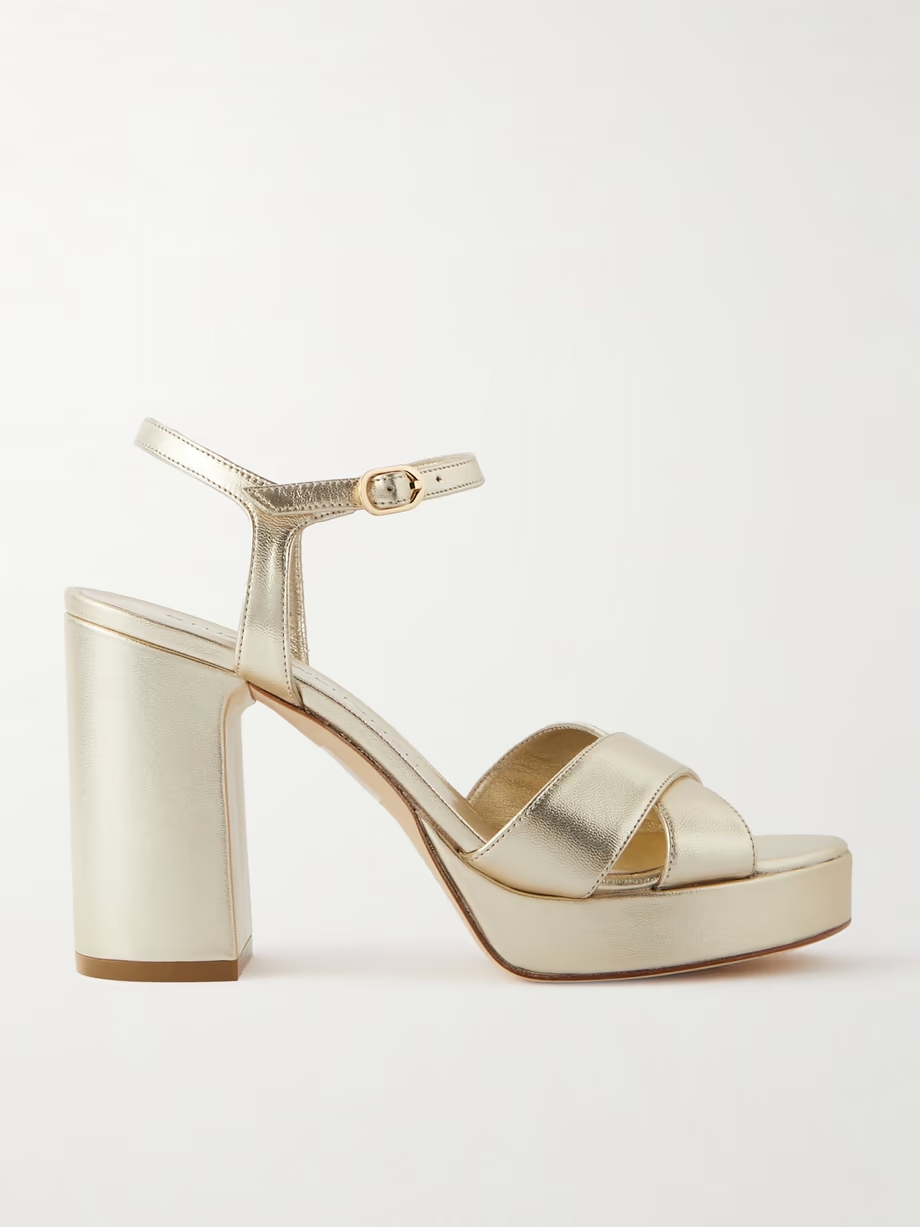 Dayna metallic leather platform sandals