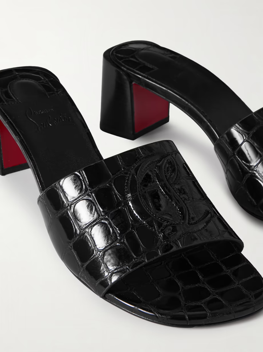 So CL croc-effect patent-leather mules