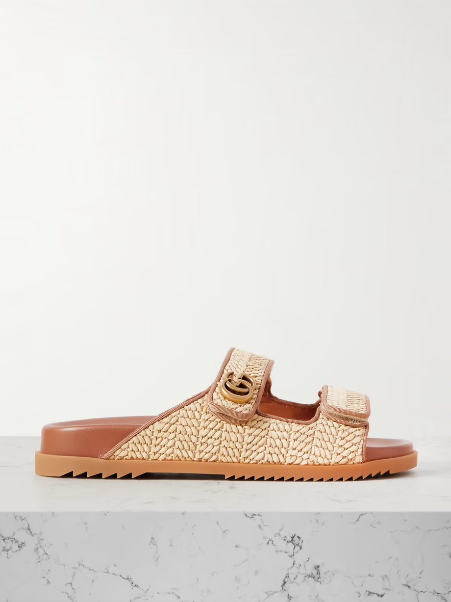 Moritz grosgrain-trimmed raffia sandals