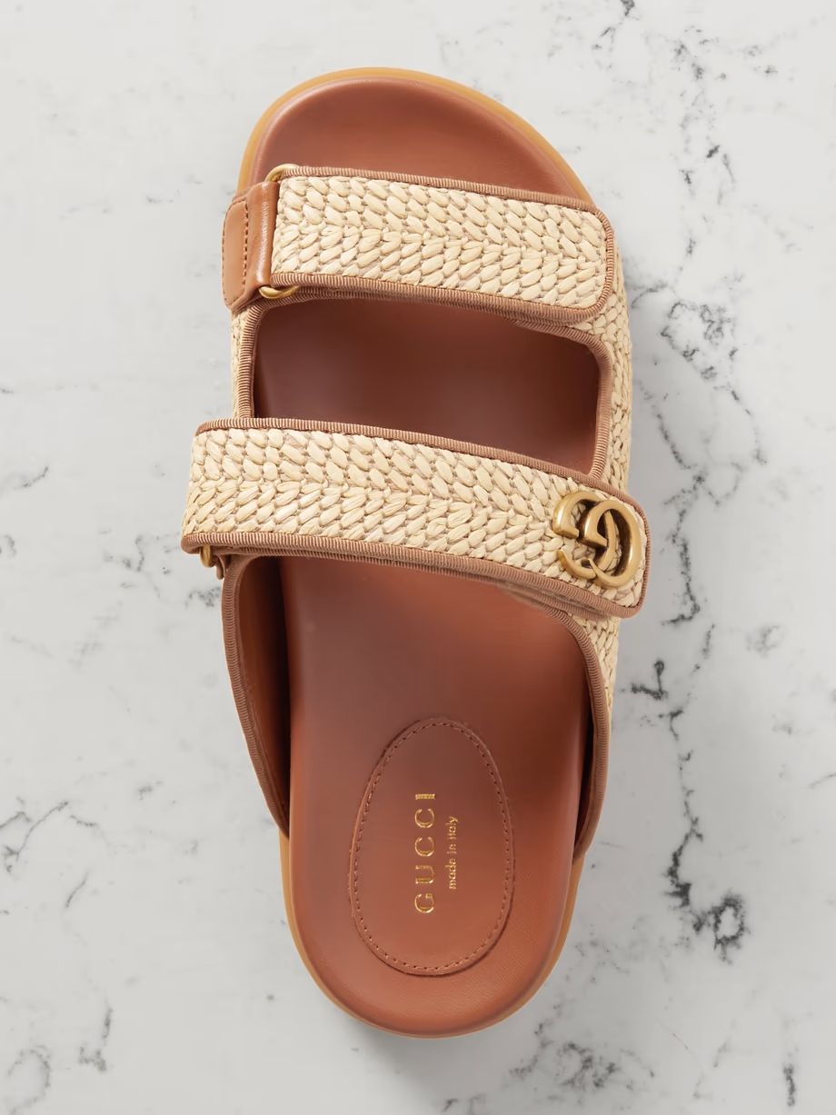 Moritz grosgrain-trimmed raffia sandals