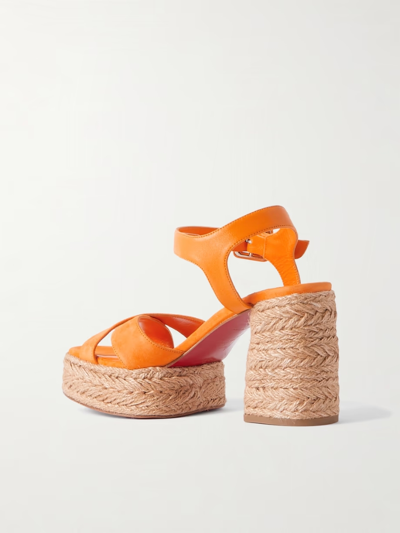 Calakala 70 leather and suede espadrille platform sandals