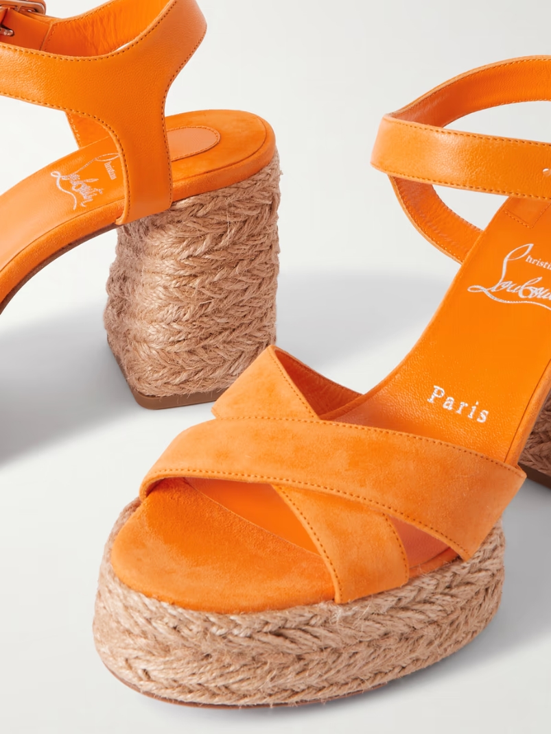 Calakala 70 leather and suede espadrille platform sandals