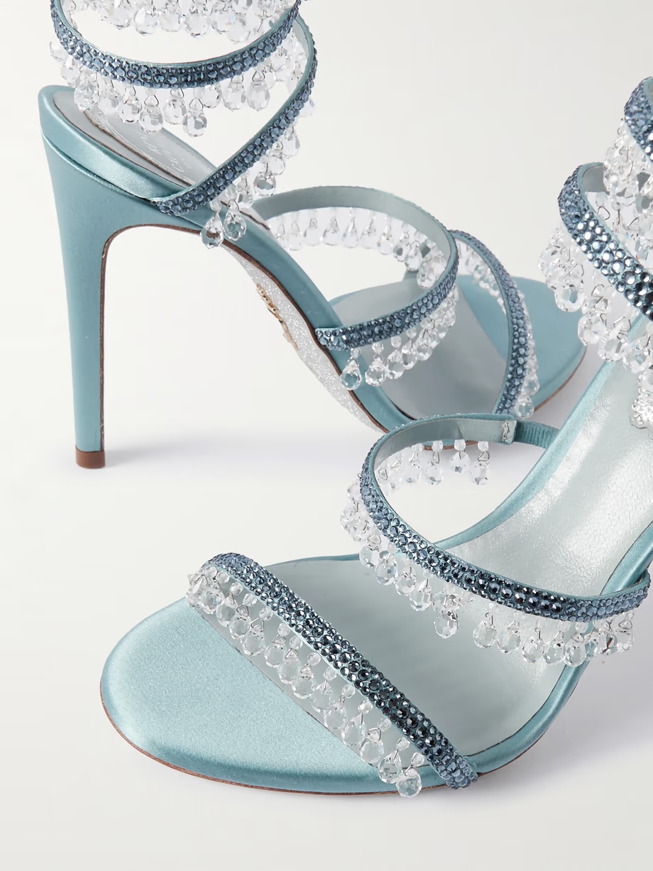 Chandelier crystal-embellished satin sandals