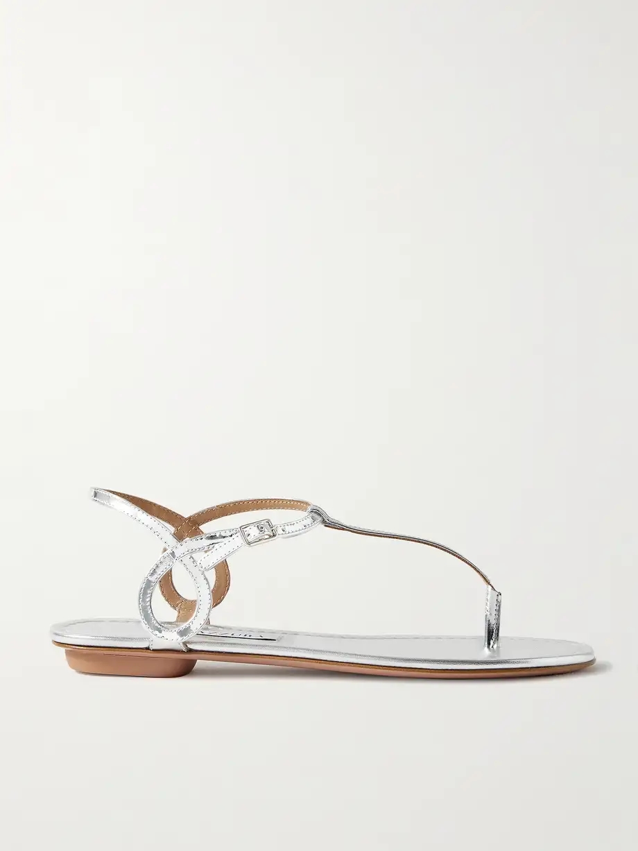 Almost Bare metallic leather sandals