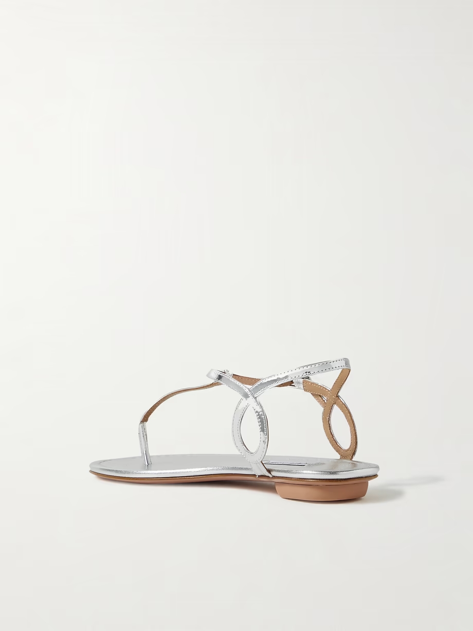 Almost Bare metallic leather sandals