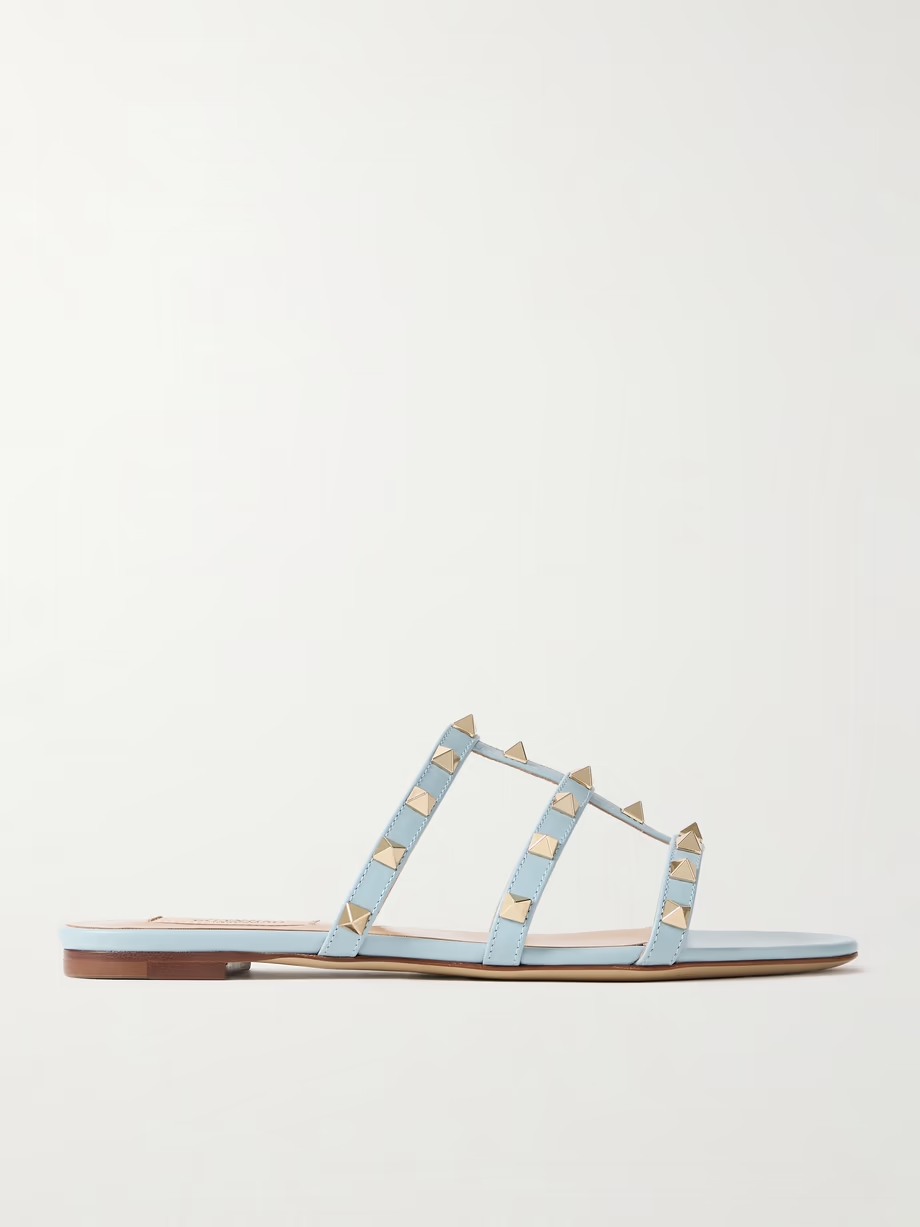 Rockstud leather sandals