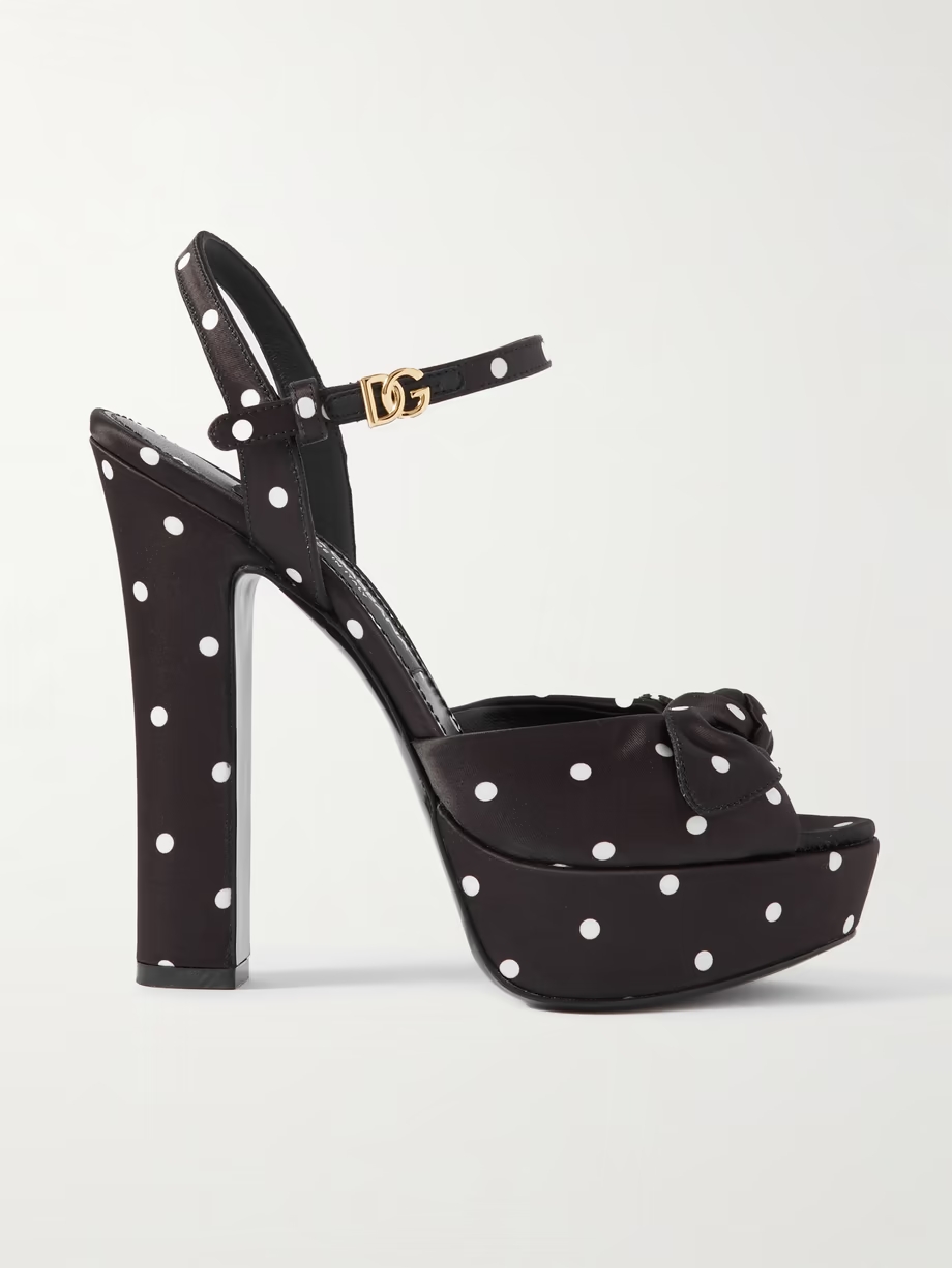 Keira embellished polka-dot satin sandals