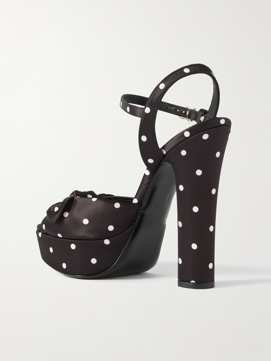 Keira embellished polka-dot satin sandals