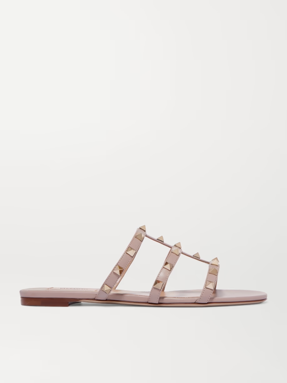 Rockstud leather sandals