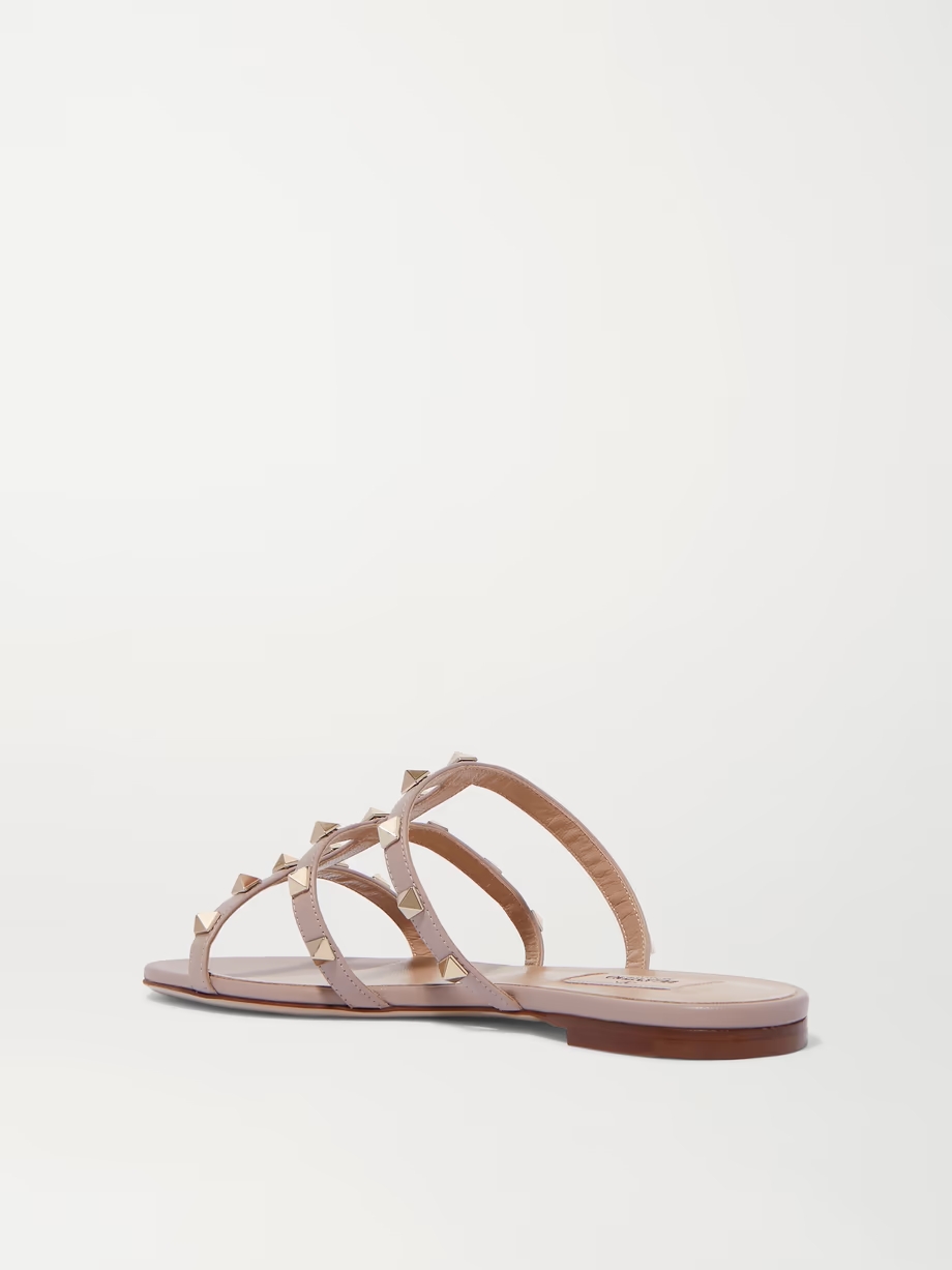 Rockstud leather sandals