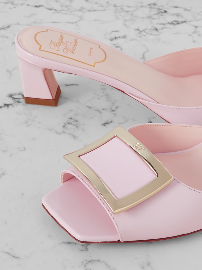 Trompette embellished patent-leather mules