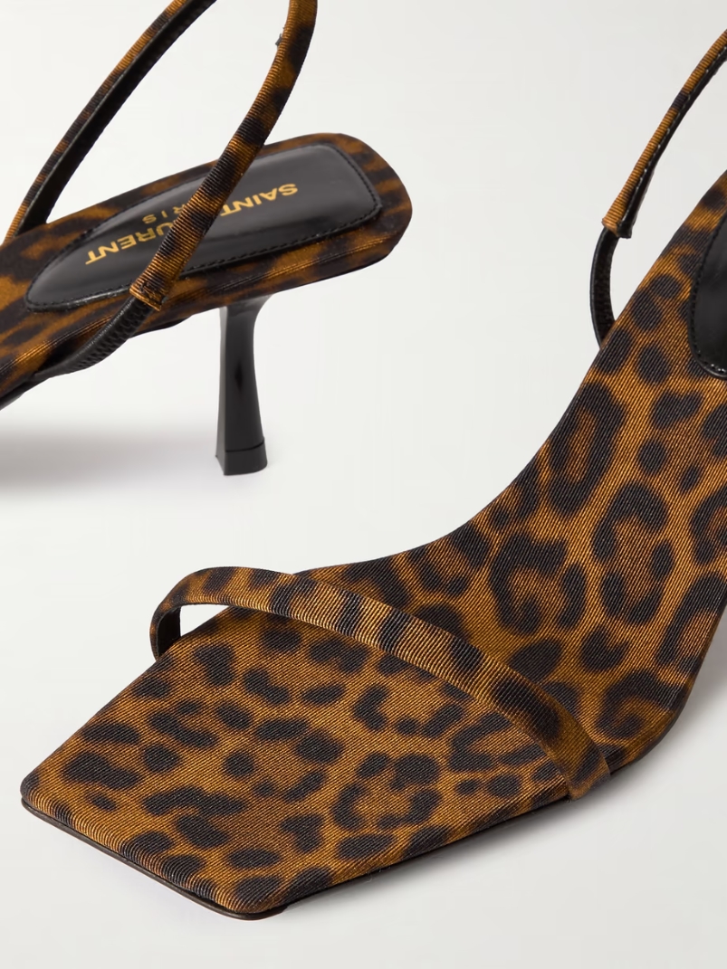 Jaspe leopard-print faille slingback sandals