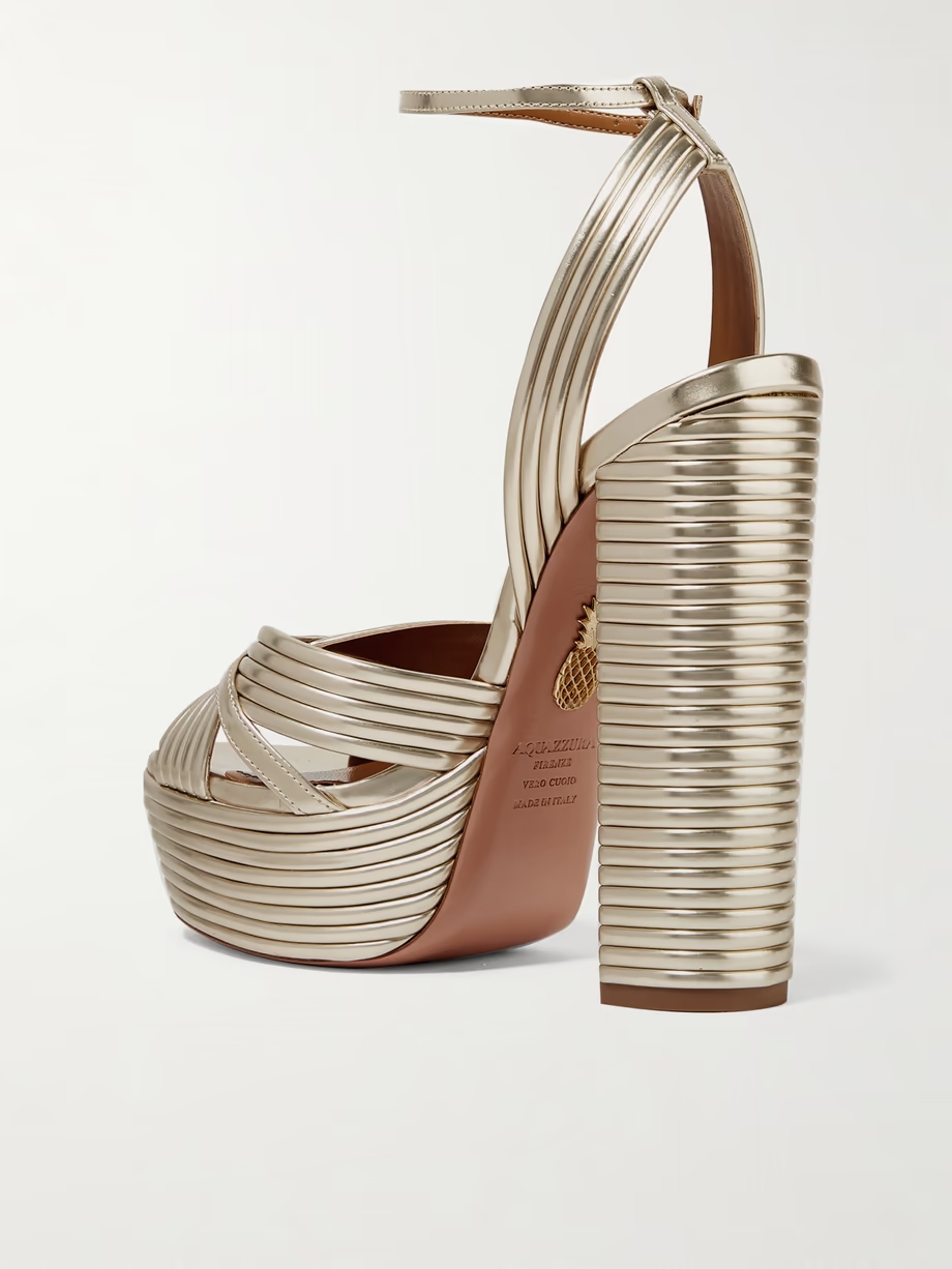 Sundance 140 metallic leather platform sandals