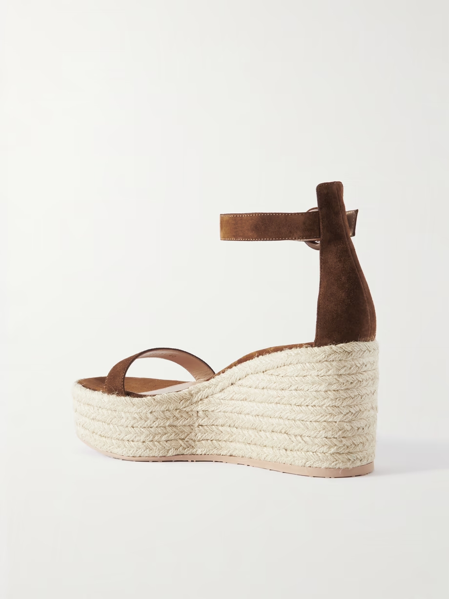 45 suede espadrille wedge sandals