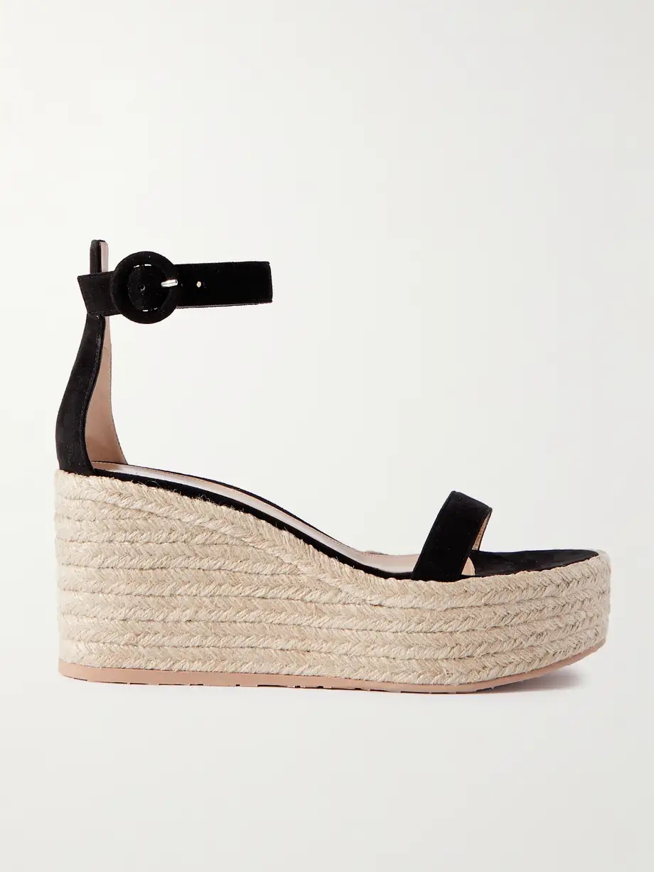 45 suede espadrille wedge sandals