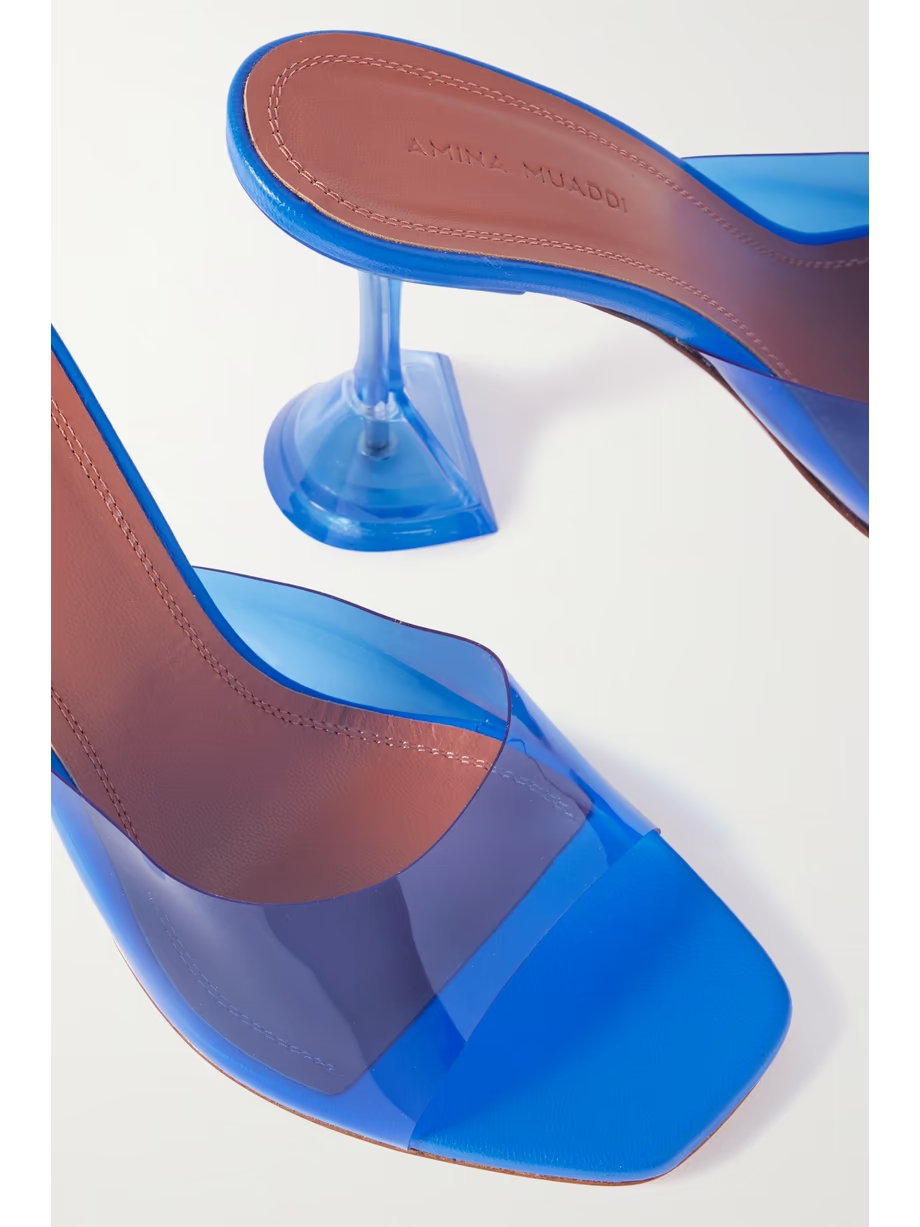 Lupita Glass PVC and leather mules