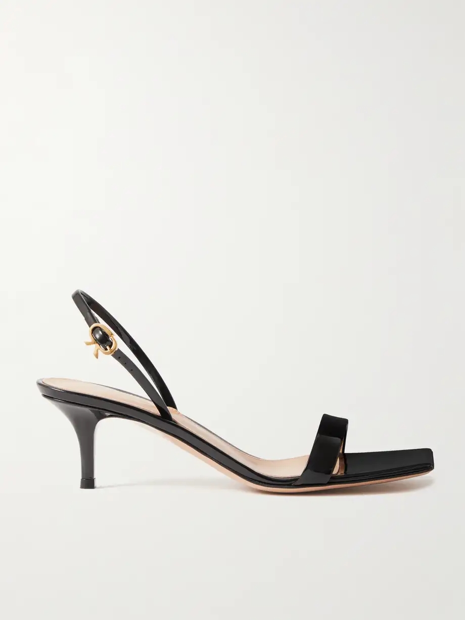 Ribbon 55 patent-leather slingback sandals