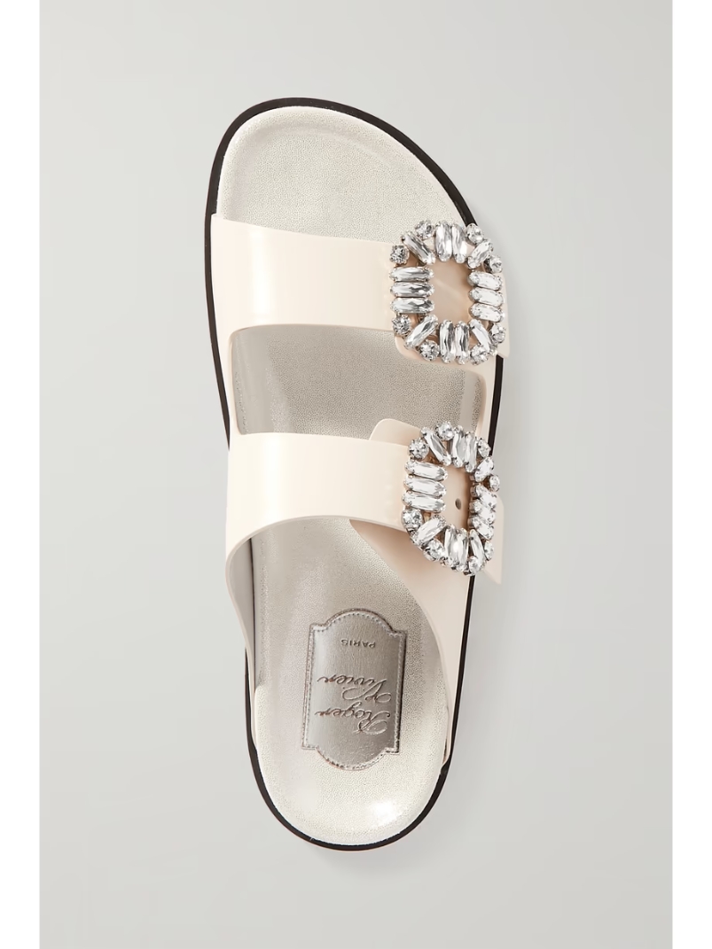 Slidy Viv Swarovski crystal-embellished leather slides