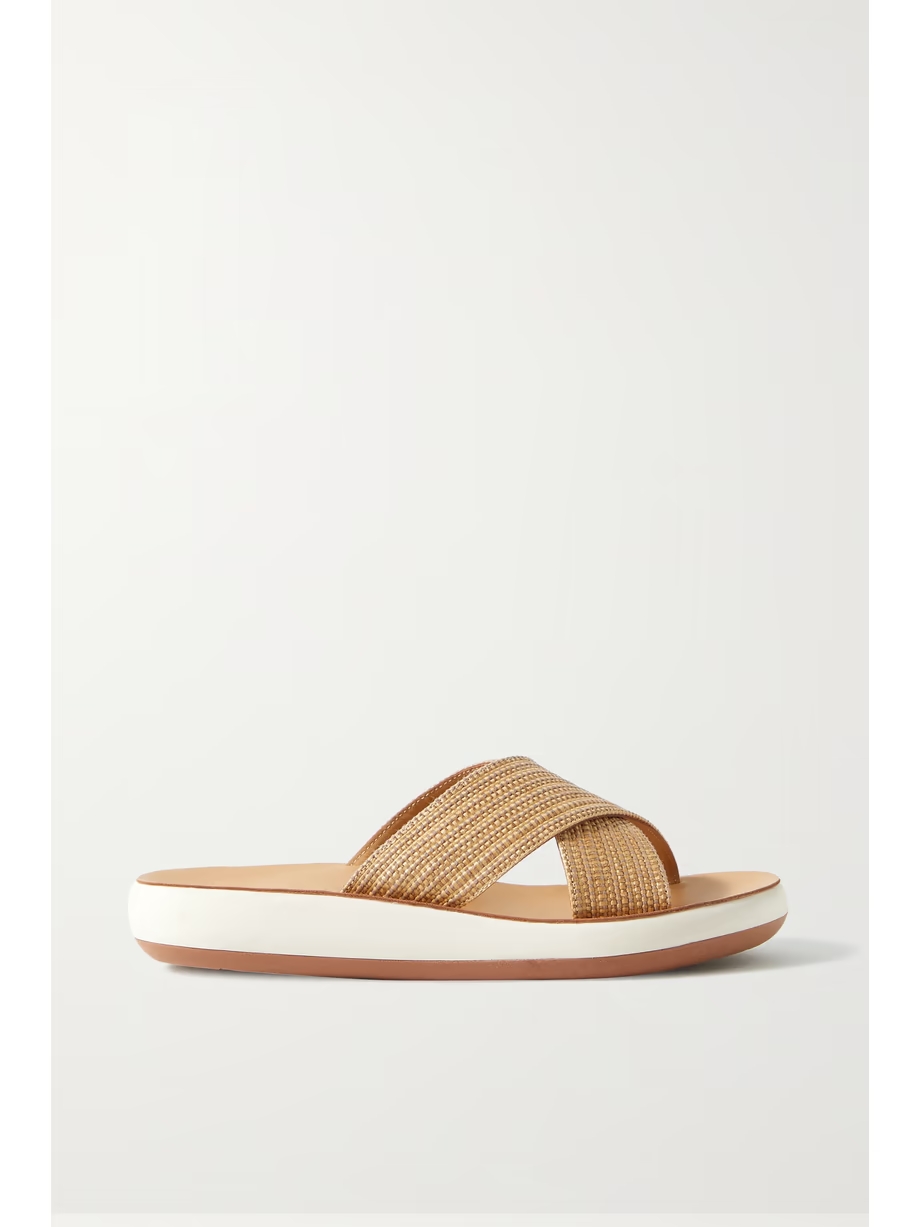 Thais woven raffia slides