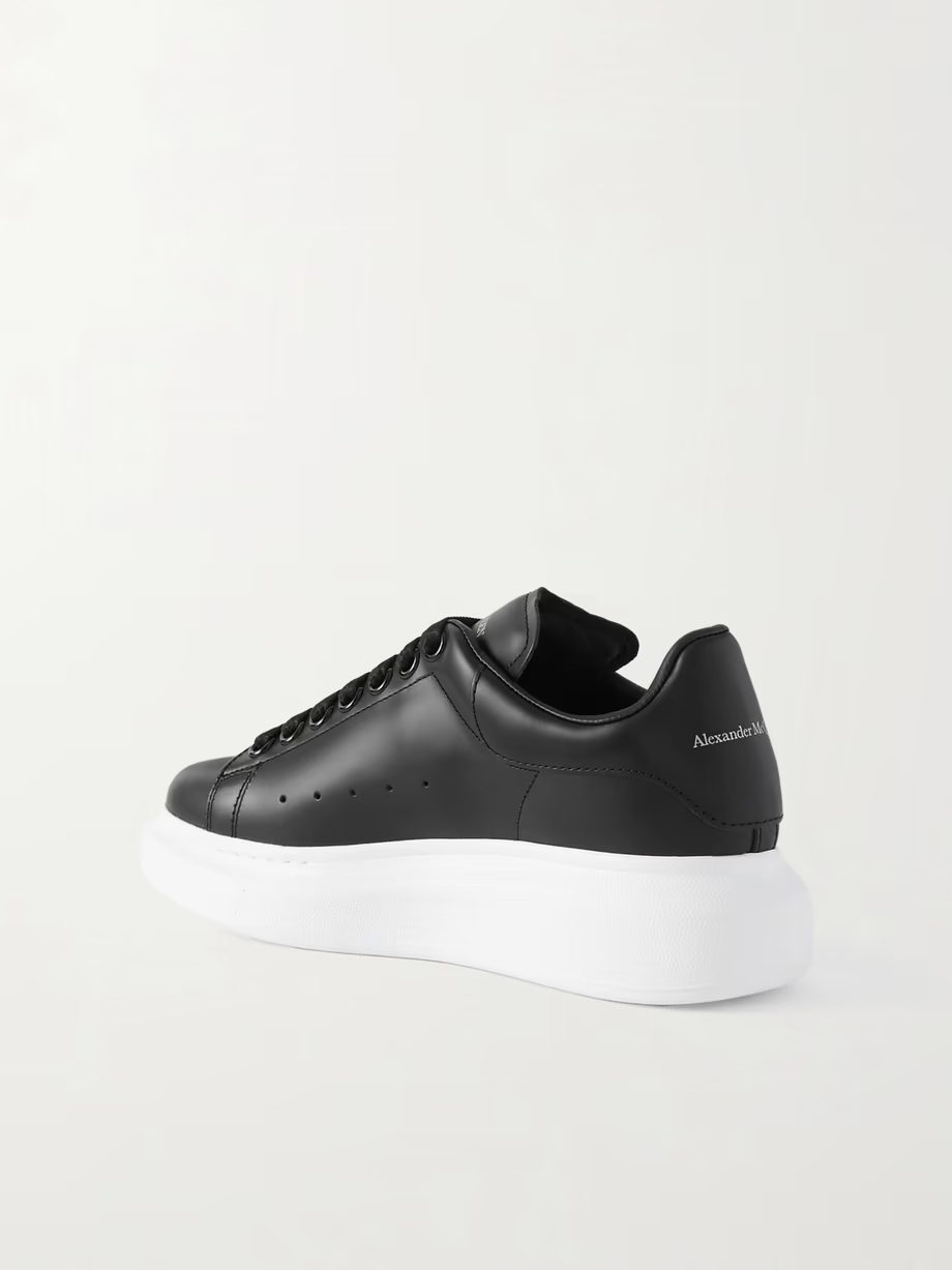 Leather exaggerated-sole sneakers