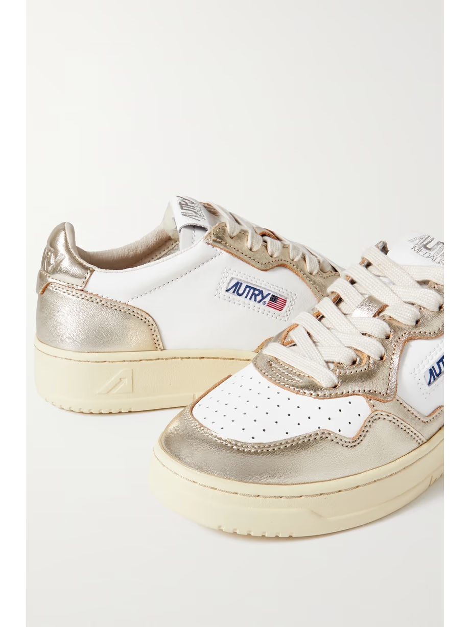 Medalist Low metallic leather sneakers