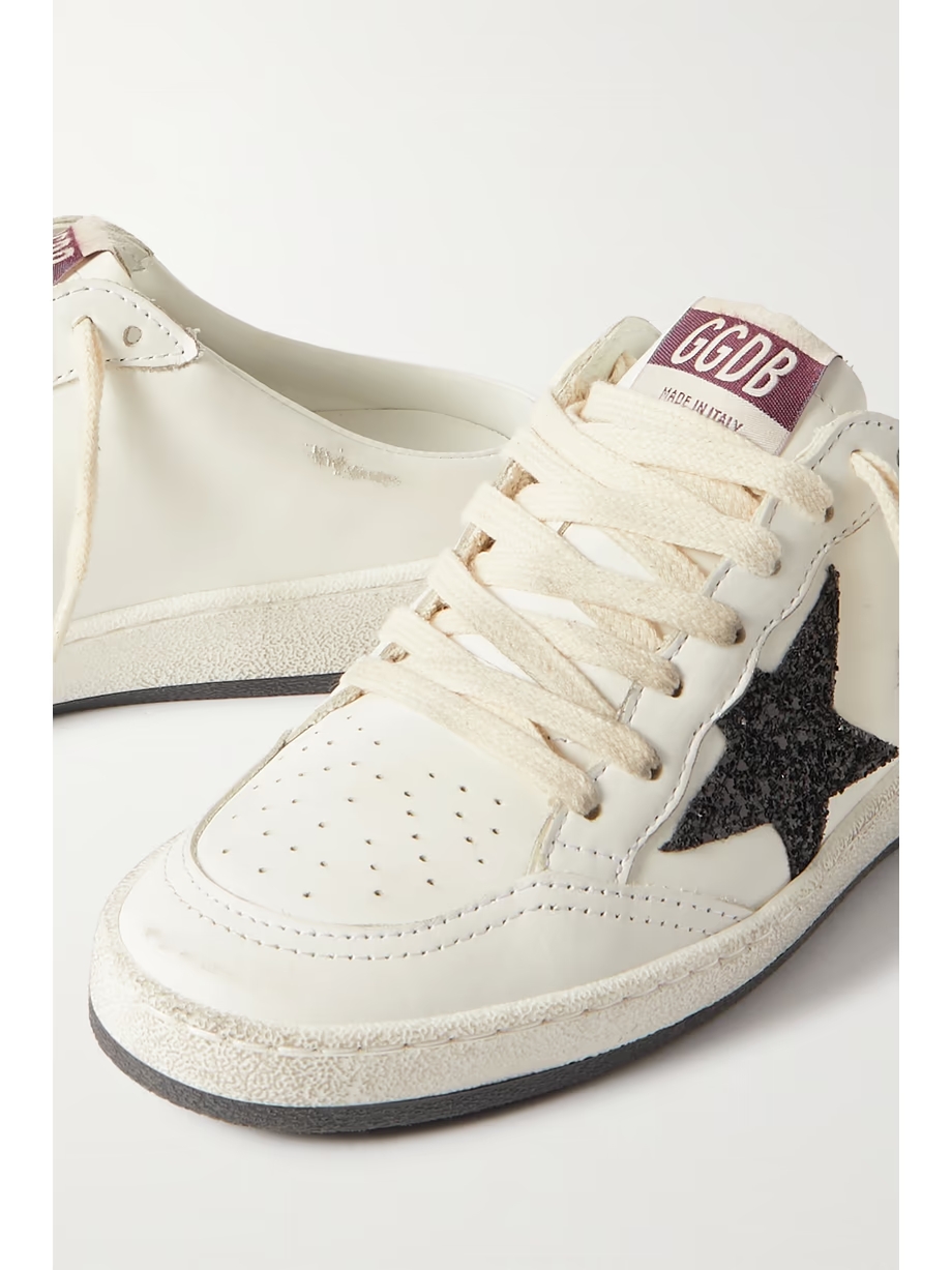 Ball Star Sabot glittered leather slip-on sneakers