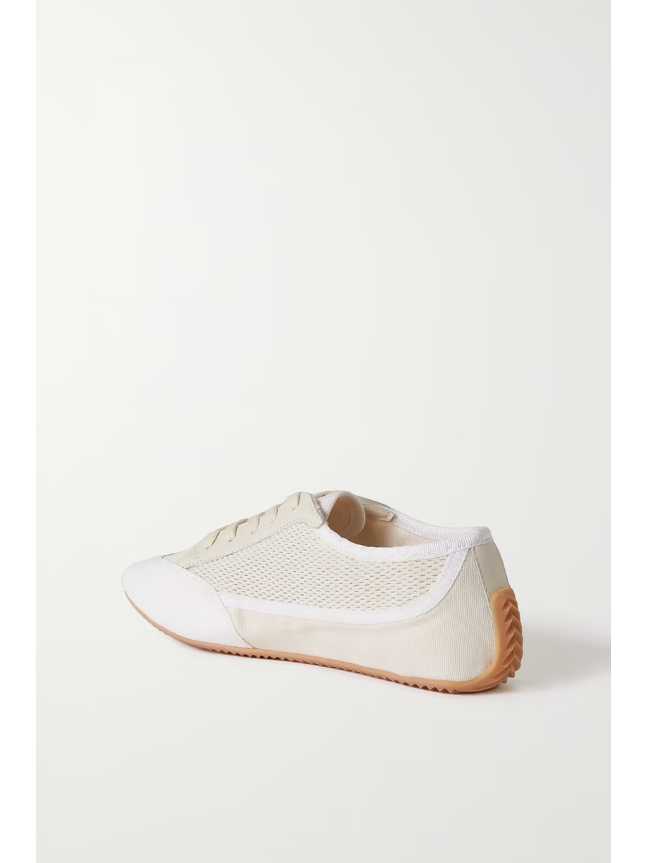 Bonnie leather-trimmed suede, mesh and canvas sneakers