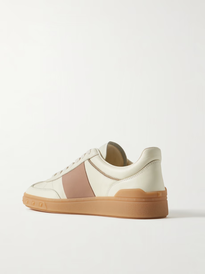 Two-tone leather sneakers