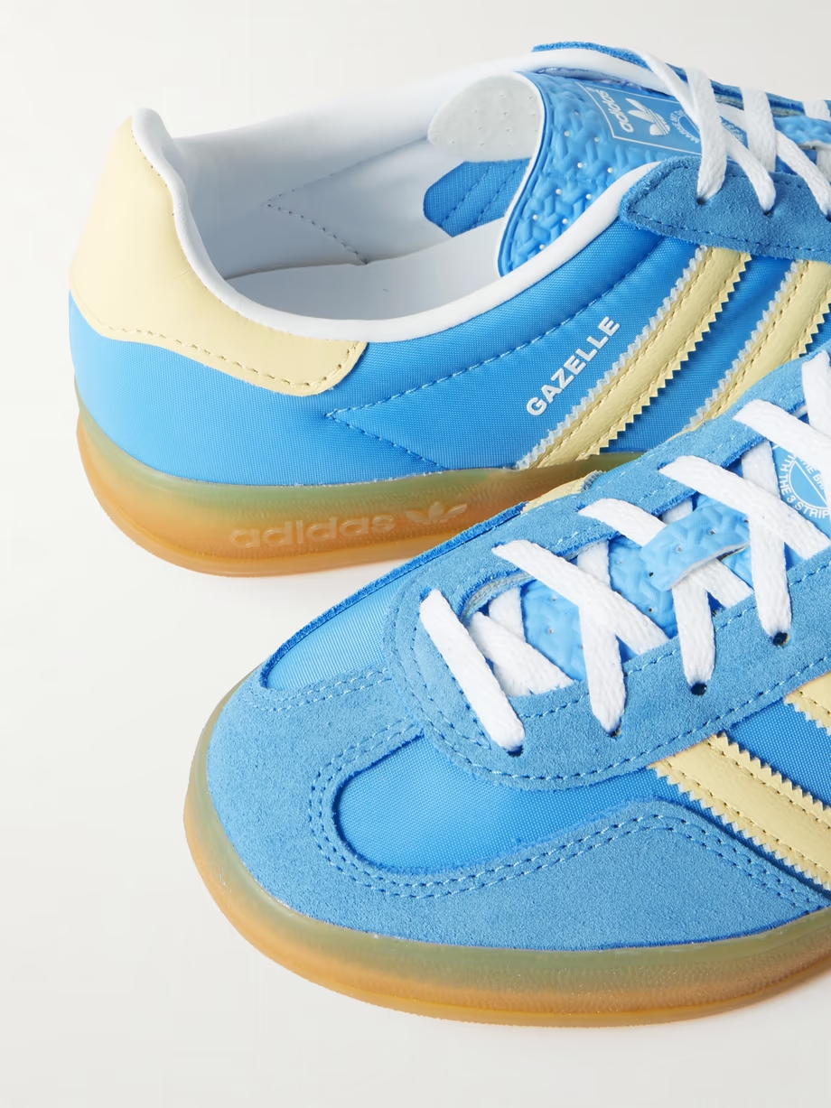 Gazelle Indoor leather-trimmed suede and nylon sneakers