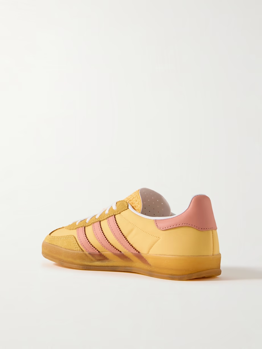 Gazelle Indoor leather and suede-trimmed nylon sneakers