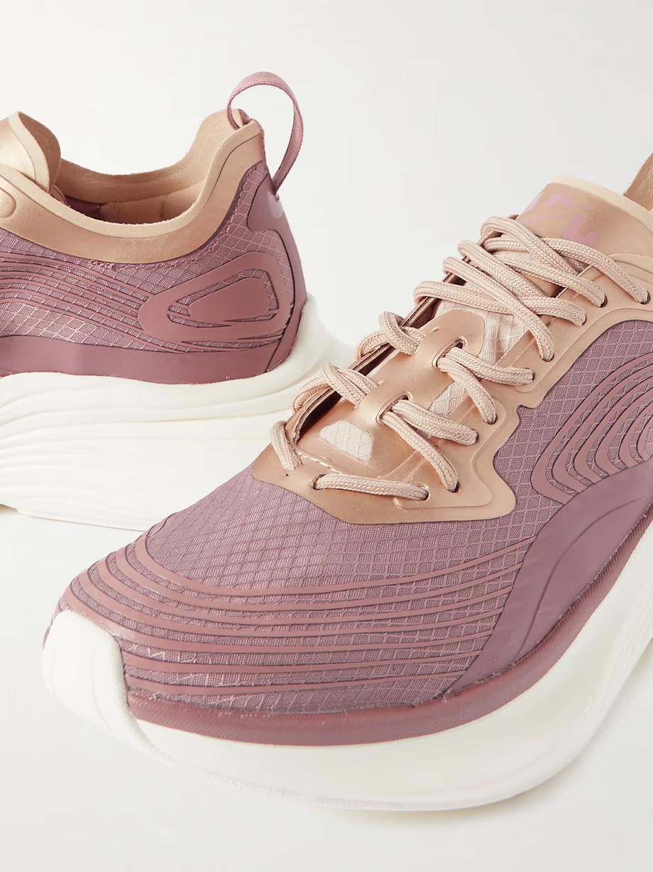 Streamline metallic rubber-trimmed mesh sneakers