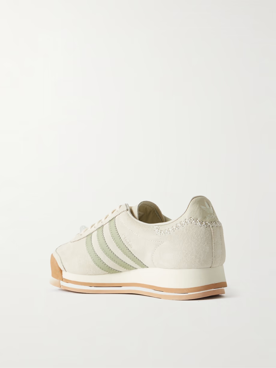 + Maha Samoa leather-trimmed suede sneakers