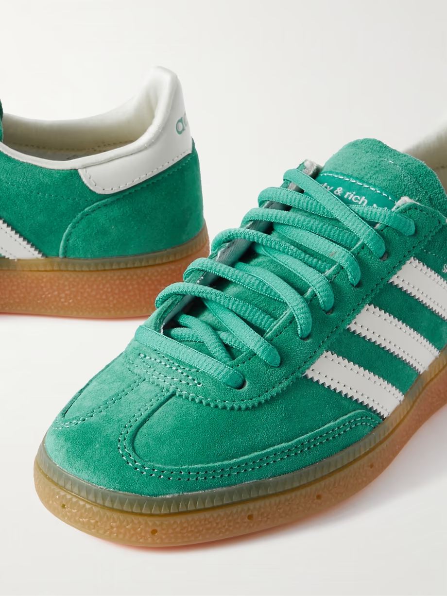 + Sporty & Rich Handball Spezial leather-trimmed suede sneakers