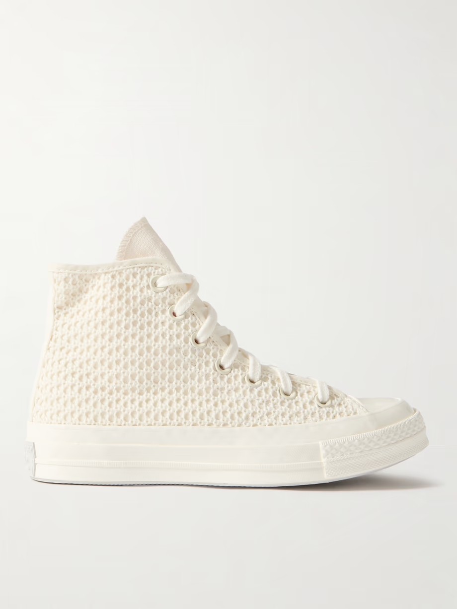 Chuck 70 crocheted and canvas high-top sneakers