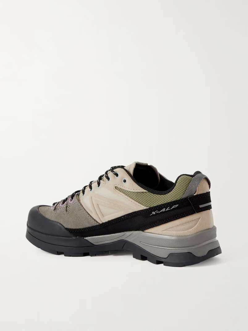 X-Alp mesh- and leather-trimmed suede sneakers