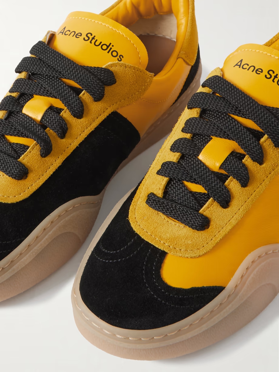 Bars suede and leather sneakers