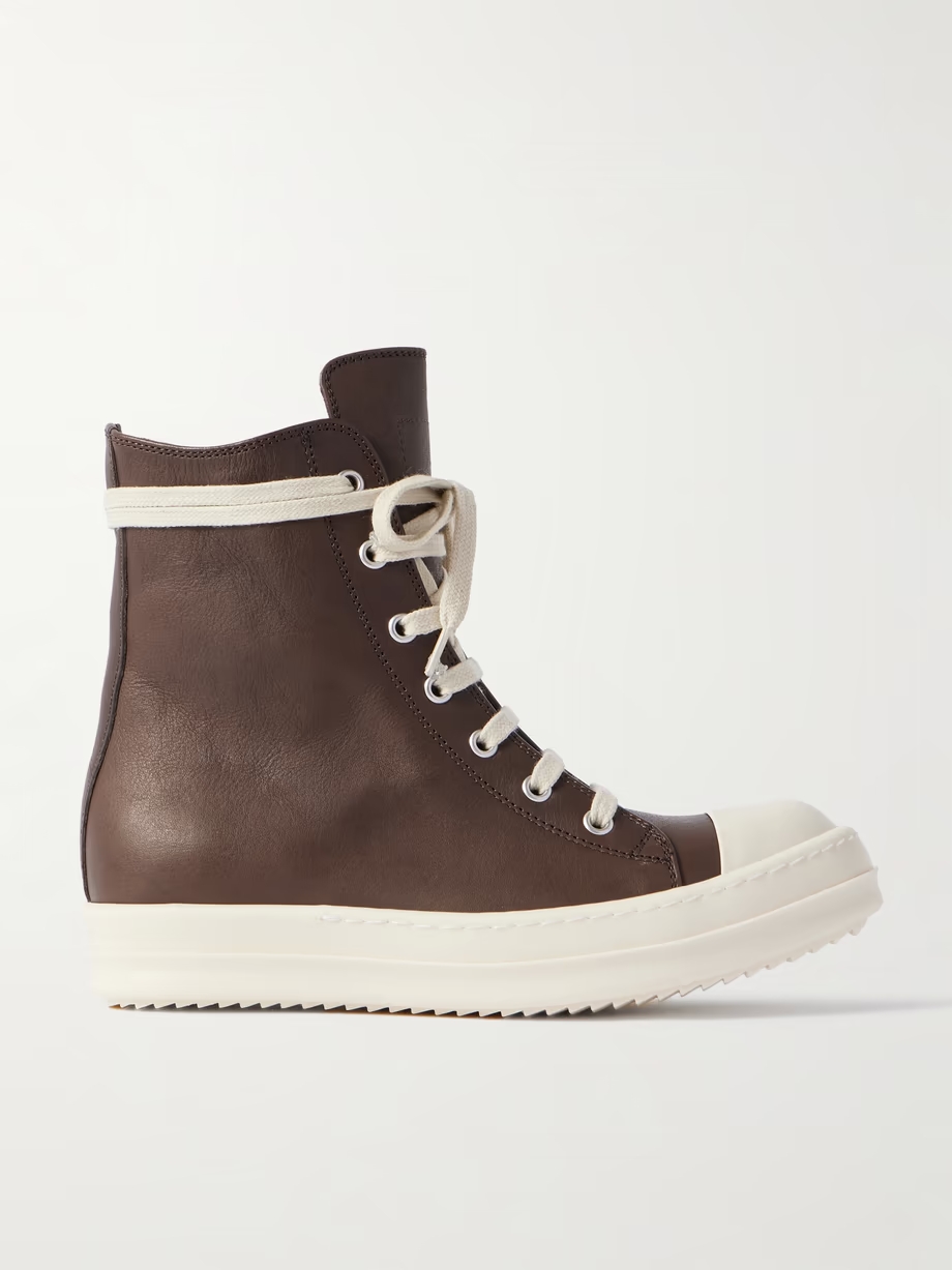 Leather high-top sneakers