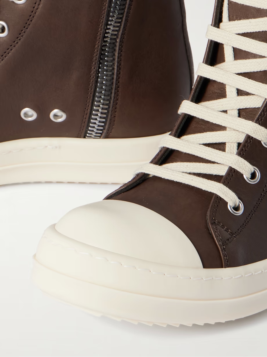 Leather high-top sneakers