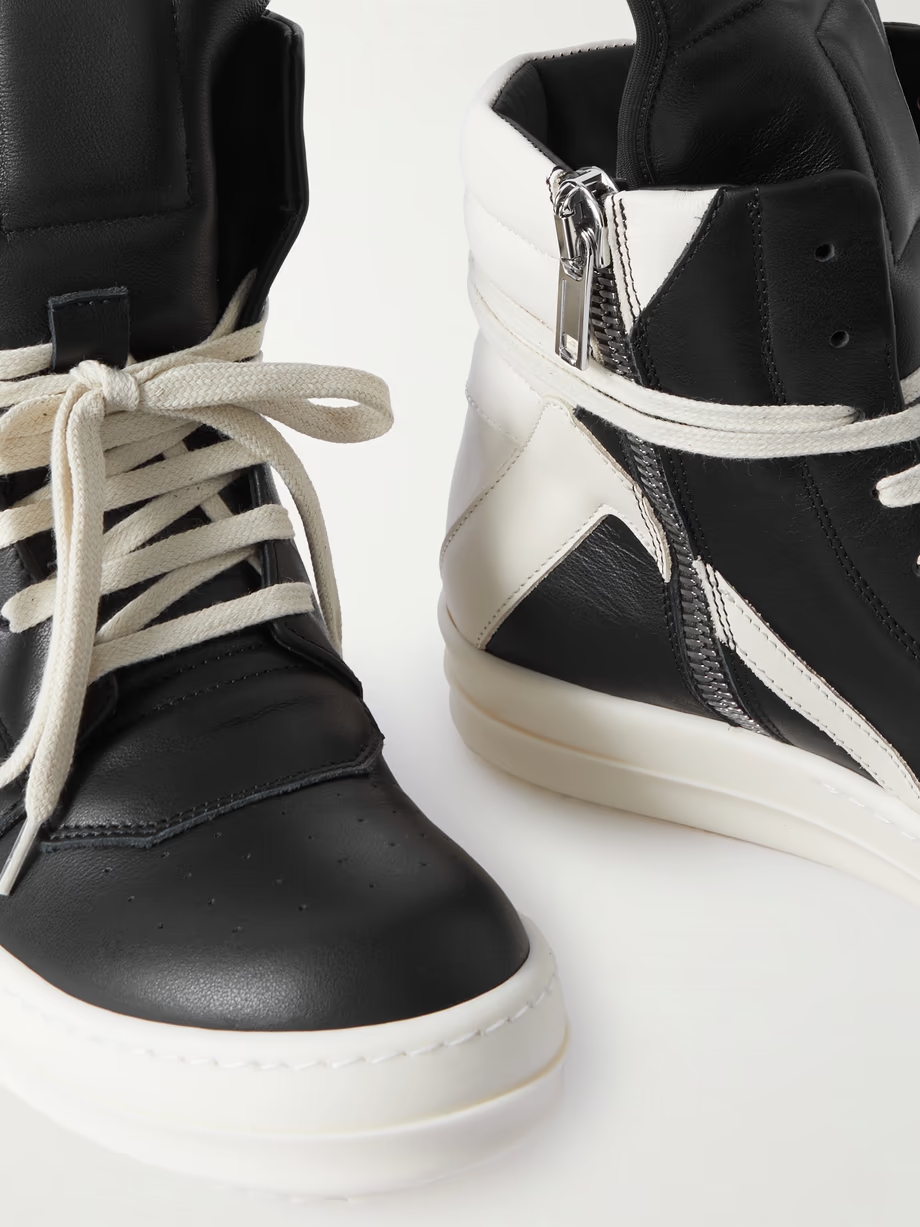 Geobasket two-tone leather high-top sneakers