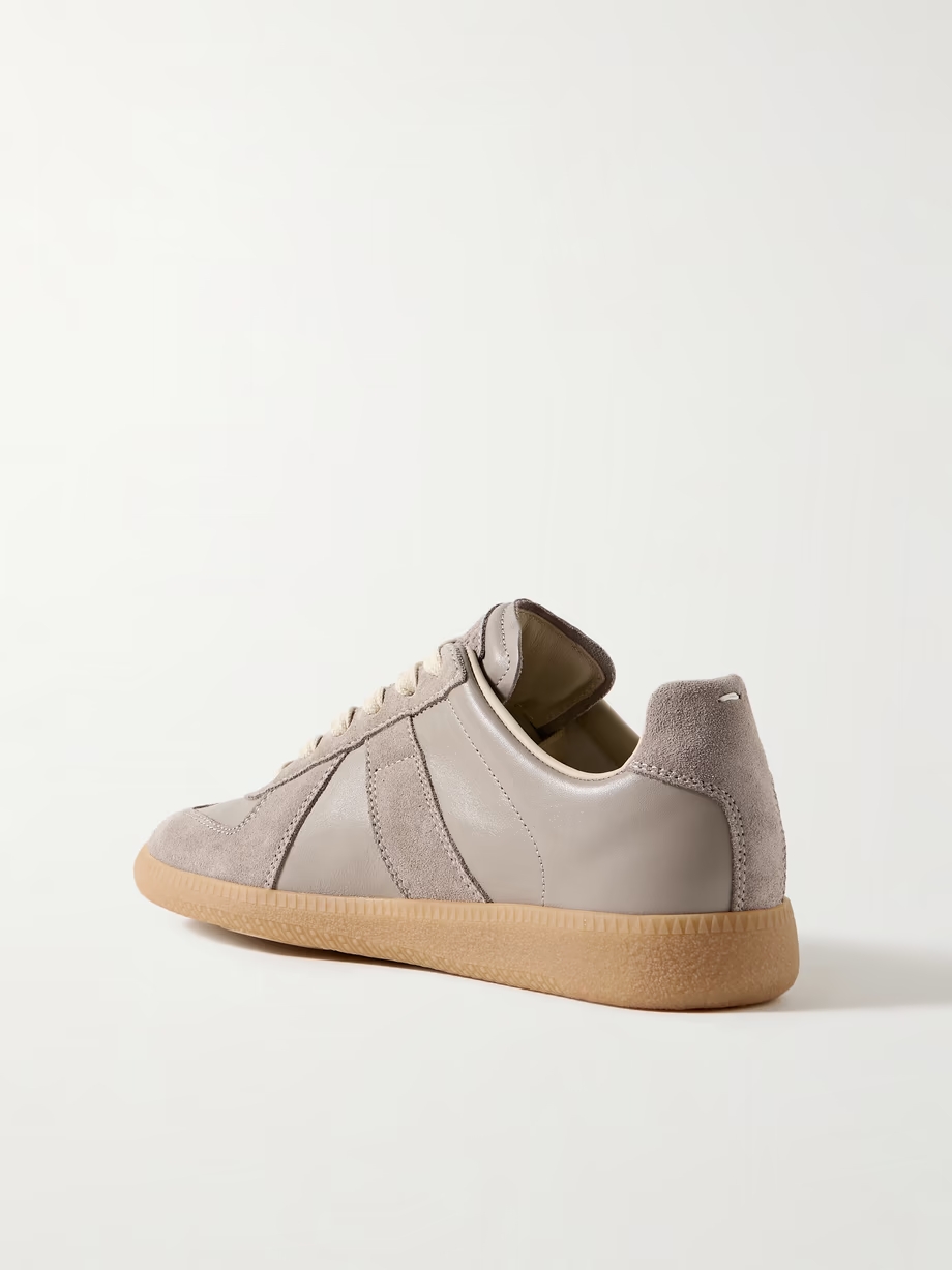 Replica suede and leather sneakers