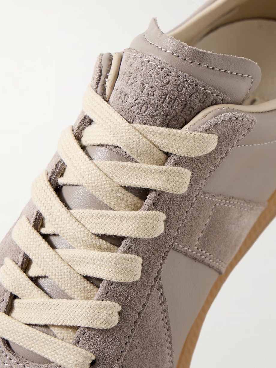 Replica suede and leather sneakers