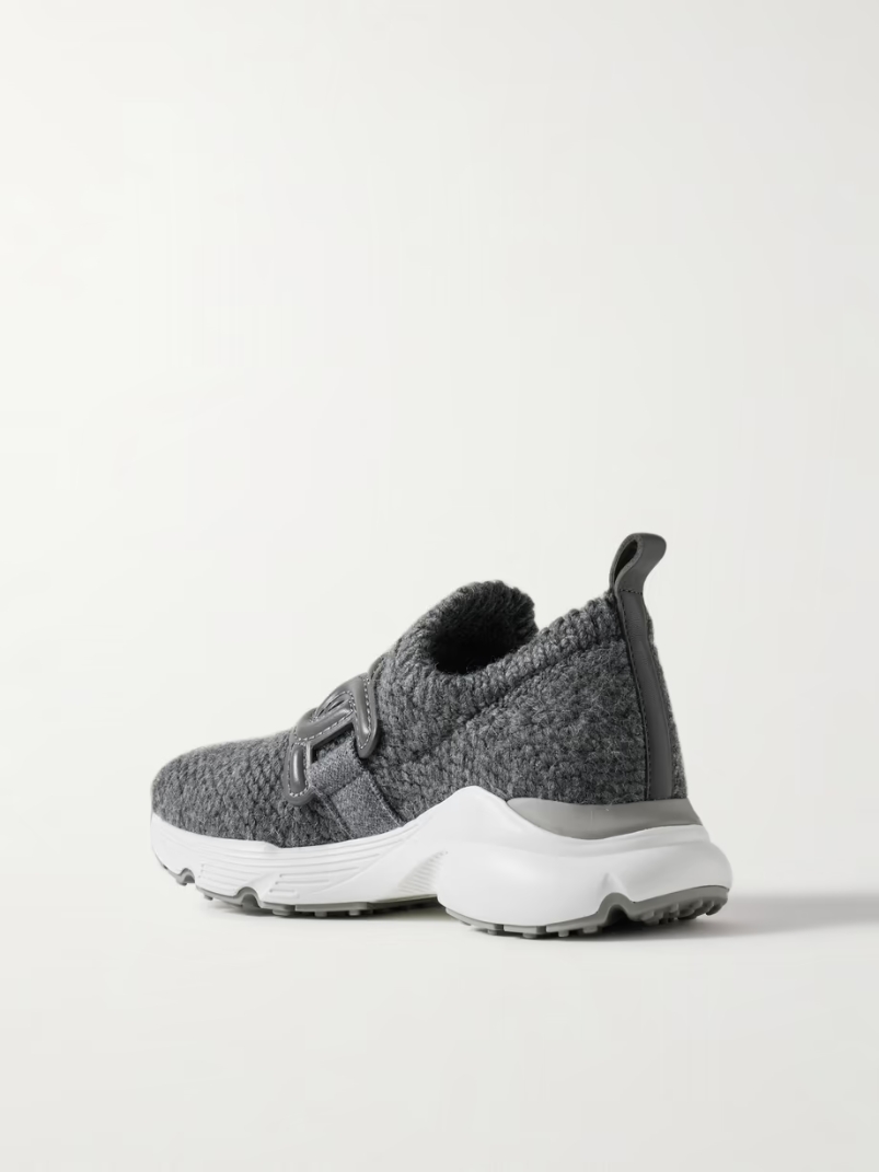 Kate rubber-trimmed wool-blend slip-on sneakers