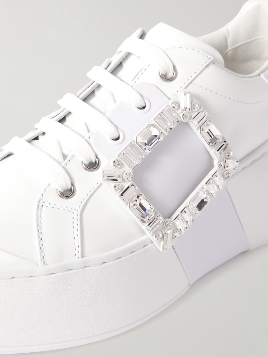 Viv Skate High crystal-embellished rubber-trimmed leather sneakers