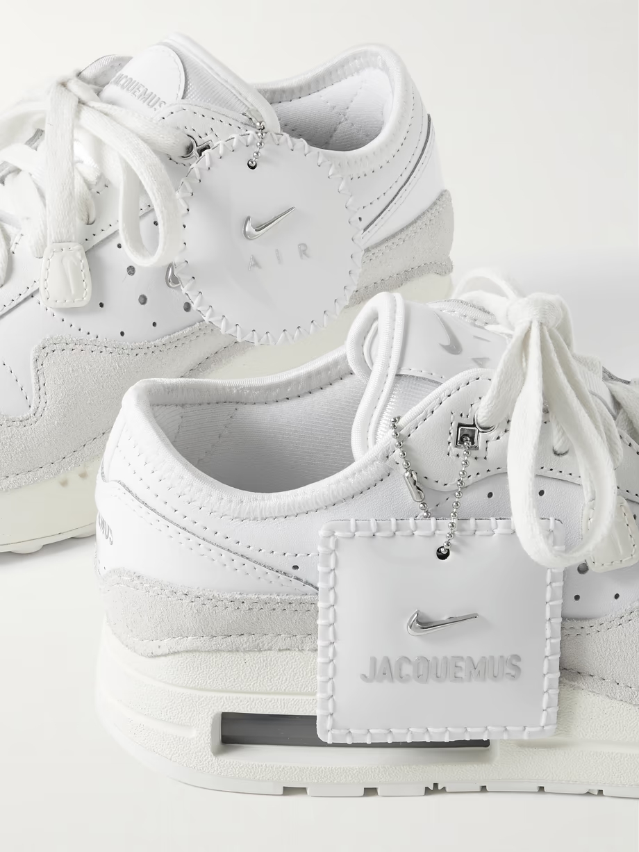 + Jacquemus Air Max 1 SP suede-trimmed perforated leather sneakers