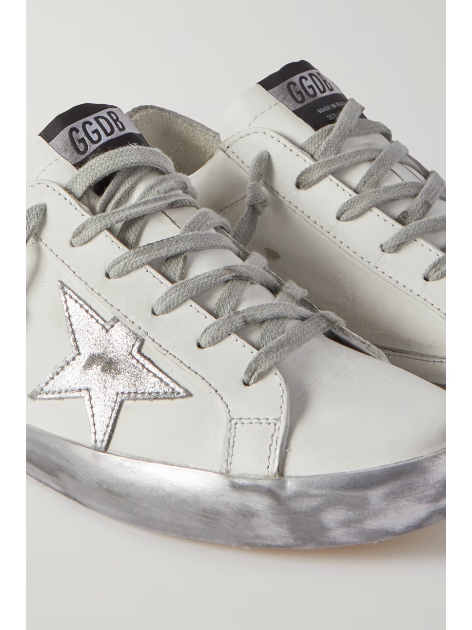 Superstar distressed leather sneakers