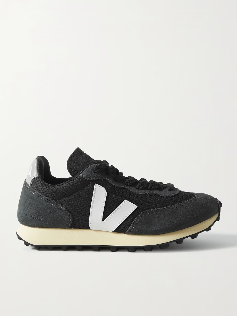 Rio Branco leather-trimmed suede and mesh sneakers