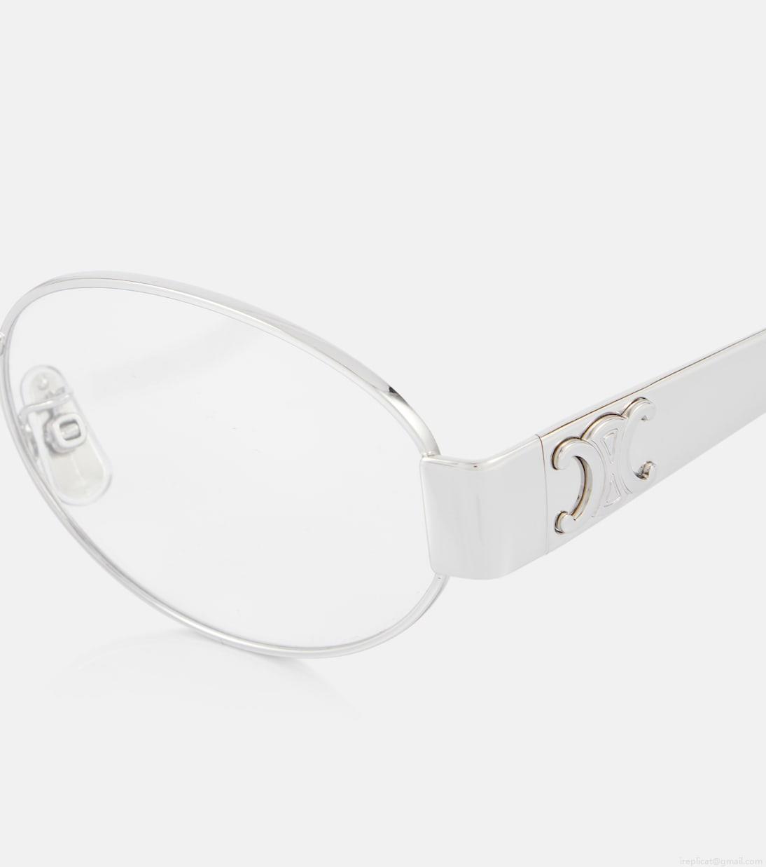 Celine EyewearMetal Triomphe round glasses