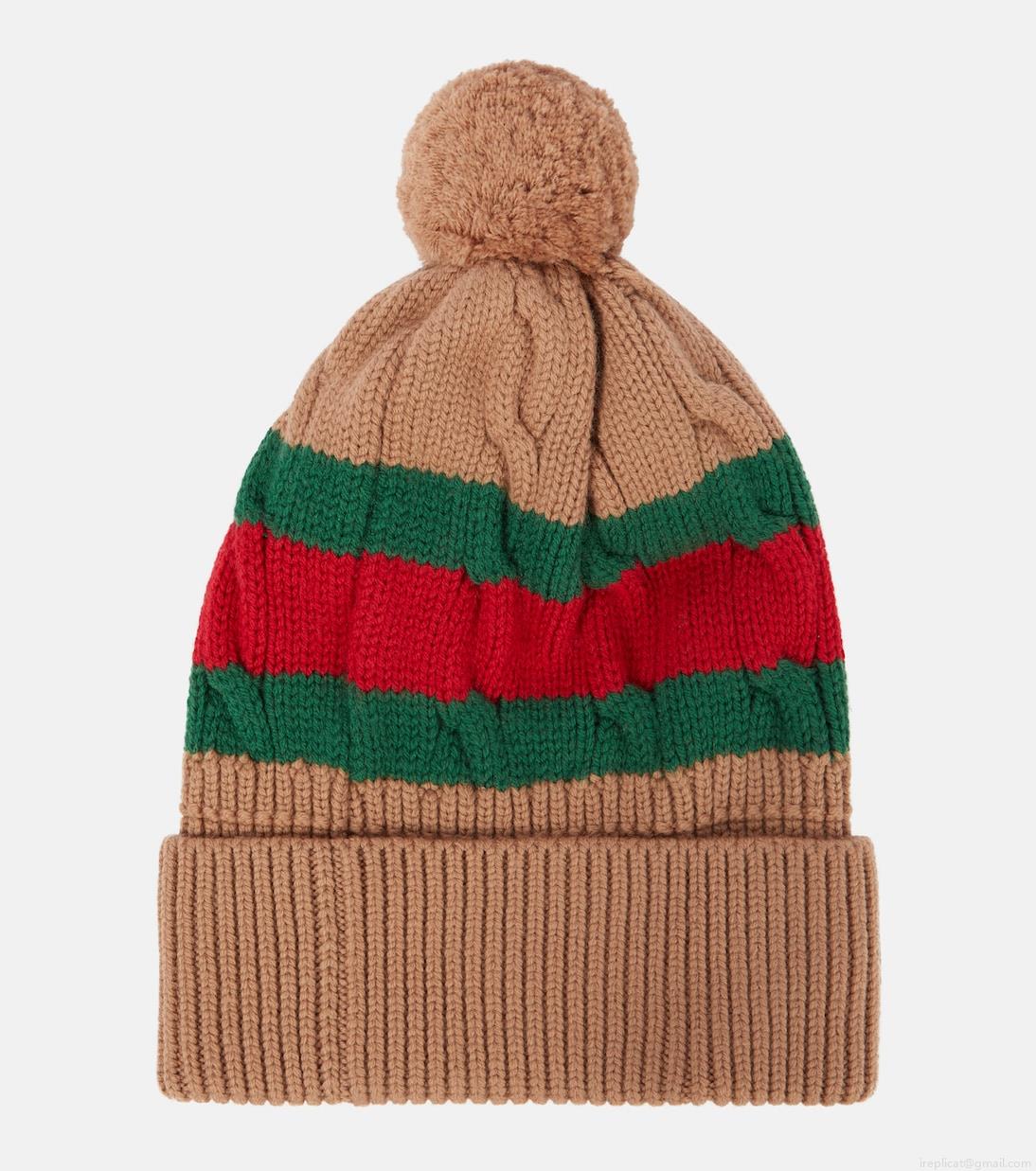 GucciStriped wool beanie